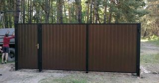 Купить распашные ворота из профнастила Кисловодск, цена от 2755 руб.